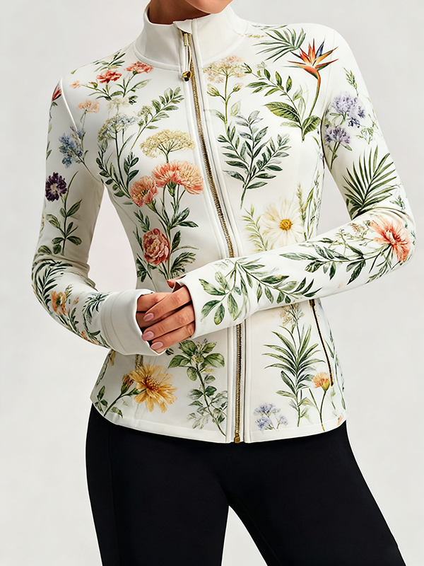 Women's Breathable Long Sleeve Yoga Jacket - Seamless Quick Dry Running Workout Top