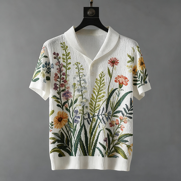 Summer Short Sleeve Men's Polo Collar V-Neck T-Shirt - Lapel Casual